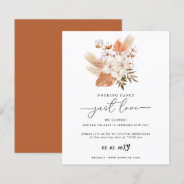 Budget Terracotta Pampas Wedding Reception Kaart
