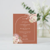 Budget Terracotta Pampasgras Monogram Bruiloft  (Staand voorkant)