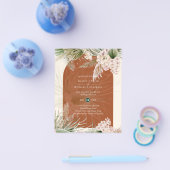 BUDGET Terracotta Peach Pampas Grass Wedding Flyer (Enkel)