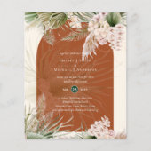BUDGET Terracotta Peach Pampas Grass Wedding Flyer (Voorkant)
