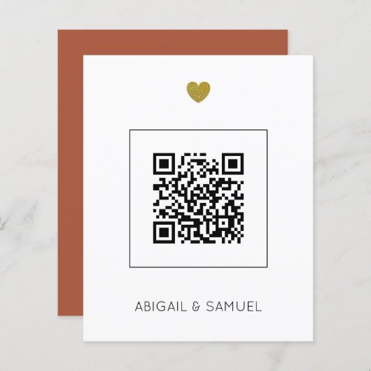 Budget Terracotta QR Code All in One Weddenschap (Voorkant / Achterkant)