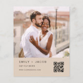 Budget Terracotta QR Code Bruiloft uitnodiging (Achterkant)