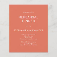 Budget Terracotta QR Code Rehearsal Dinner nodigt 