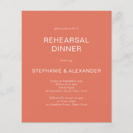 Budget Terracotta QR Code Rehearsal Dinner nodigt 
