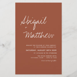 Budget Terracotta QR Code RSVP Weduwen Uitnodiging Flyer