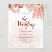BUDGET Terracotta Roos Pampas grass Floral Wedding (Voorkant)