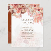 BUDGET Terracotta Roos Pampas grass Floral Wedding (Voorkant / Achterkant)