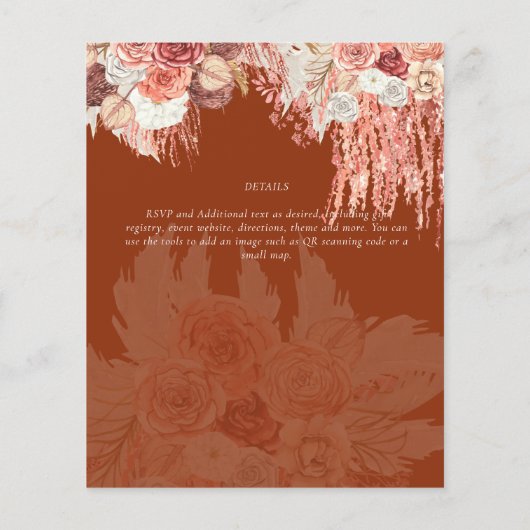 BUDGET Terracotta Roos Pampas grass Floral Wedding (Achterkant)