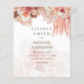 BUDGET Terracotta Roos Pampas grass Floral Wedding (Voorkant)