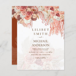 BUDGET Terracotta Roos Pampas grass Floral Wedding