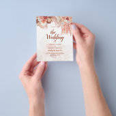 BUDGET Terracotta Roos Pampas grass Floral Wedding Flyer (Hand)