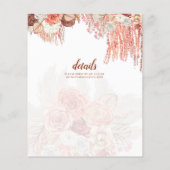 BUDGET Terracotta Roos Pampas grass Floral Wedding Flyer (Achterkant)