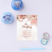 BUDGET Terracotta Roos Pampas grass Floral Wedding Flyer (Enkel)