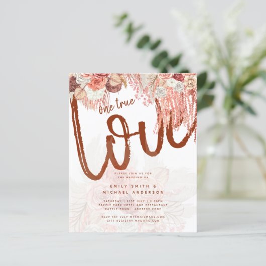 BUDGET Terracotta Roze Pampasgras Bloem Bruiloft (Staand voorkant)