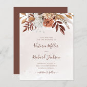Budget Terracotta Rust Flowers Boho Herfst Foliage (Voorkant / Achterkant)