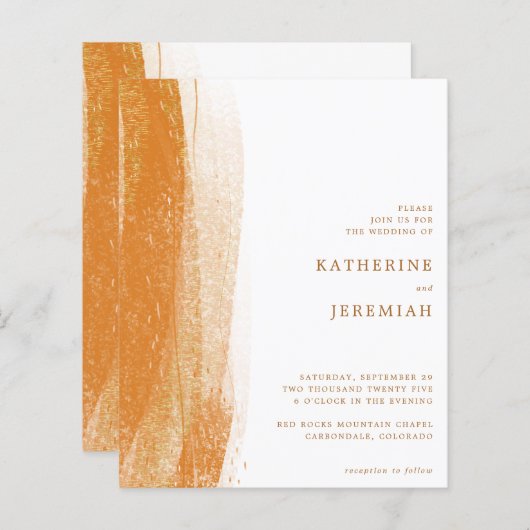 BUDGET Terracotta Rust Gold Foil Boho Wedding (Voorkant / Achterkant)