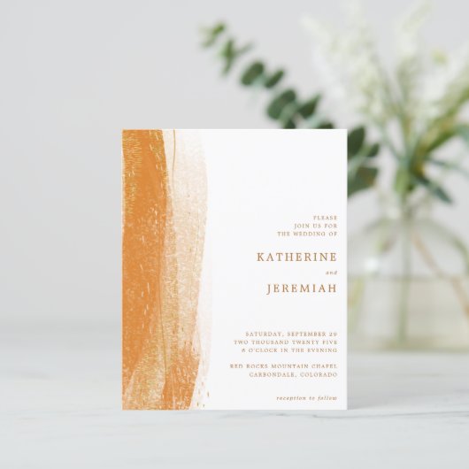 BUDGET Terracotta Rust Gold Foil Boho Wedding (Staand voorkant)