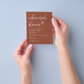 Budget Terracotta Rust repetitie diner uitnodiging Flyer (Hand)