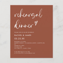 Budget Terracotta Rust repetitie diner uitnodiging Flyer