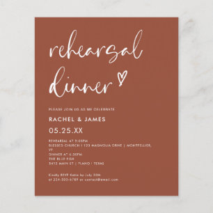 Budget Terracotta Rust repetitie diner uitnodiging Flyer