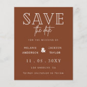 Budget Terracotta Rustic sparen de datum (Voorkant)