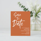 Budget Terracotta Save the date Kaart (Staand voorkant)