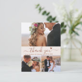 Budget terracotta script foto bruiloft dank u (Staand voorkant)