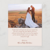 Budget terracotta script foto bruiloft dank u flyer (Achterkant)