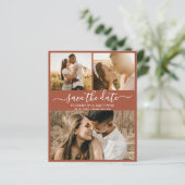 Budget Terracotta Script Foto Save The Date (Staand voorkant)