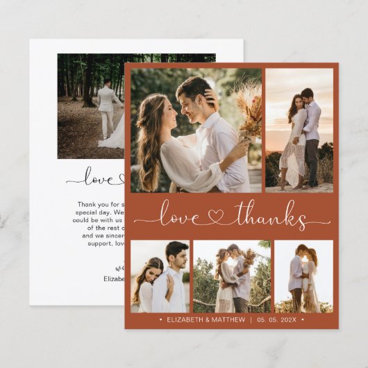 Budget Terracotta Script Weddenschap Hartelijk dan (Voorkant / Achterkant)