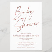 Budget Terracotta Simple Script Baby shower FLYER (Voorkant)