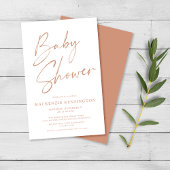 Budget Terracotta Simple Script Baby shower FLYER