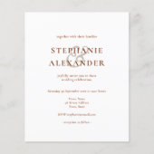Budget Terracotta Simply Text Wedding Uitnodiging (Voorkant)