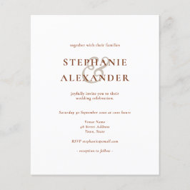 Budget Terracotta Simply Text Wedding Uitnodiging