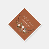 Budget terracotta Stag rustige botanische bruiloft Servet (Hoek)