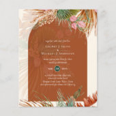 BUDGET Terracotta Tropical Pampas grass Wedding Flyer (Voorkant)