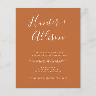 Budget Terracotta Trouw Uitnodiging Flyer