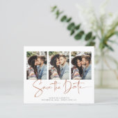 Budget Terracotta Typography Wedding Save the Date (Staand voorkant)