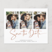 Budget Terracotta Typography Wedding Save the Date (Voorkant)