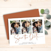 Budget Terracotta Typography Wedding Save the Date