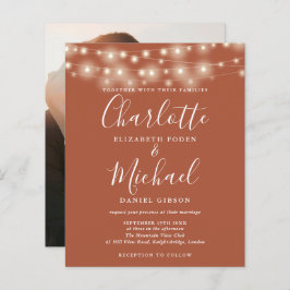 Budget terracotta verlichting foto bruiloft uitnod