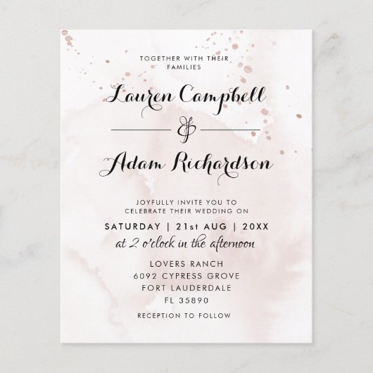 Budget Terracotta Waterverf & Calligrafie Wedding (Voorkant)