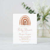 Budget Terracotta Waterverf Rainbow Baby shower (Staand voorkant)