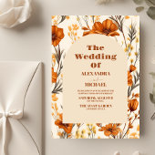 Budget Terracotta Waterverf Wildflower Bruiloft