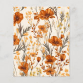 Budget Terracotta Waterverf Wildflower Bruiloft (Achterkant)