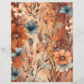 Budget Terracotta Waterverf Wildflower Bruiloft Flyer (Achterkant)