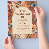 Budget Terracotta Waterverf Wildflower Bruiloft Flyer (Hand)