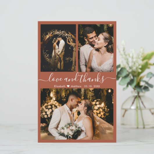 Budget Terracotta Wedding Collage Hartelijk dank (Staand voorkant)