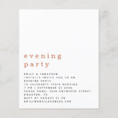 BUDGET Terracotta Wedding Evening Party nodigt uit (Voorkant)