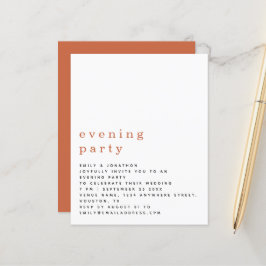 BUDGET Terracotta Wedding Evening Party nodigt uit